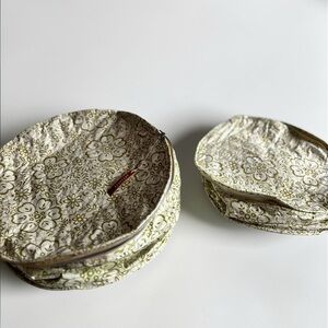 Vintage Plate Storage Bags Set Dish Protector Travel China Storage